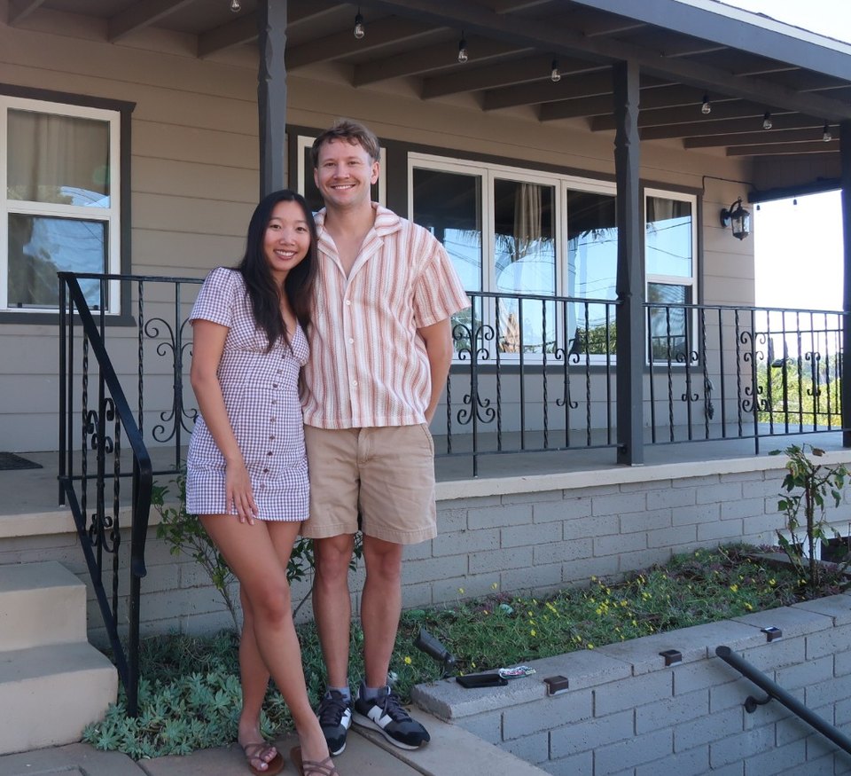 The Documented Home founder John Krause and his partner Niki standing outside their home in Escondido.